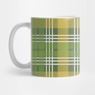 Green, White and Yellow Scottish Tartan Style Design Mug